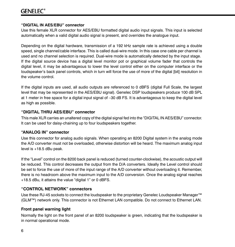 Genelec 8240A User Manual | Page 6 / 16