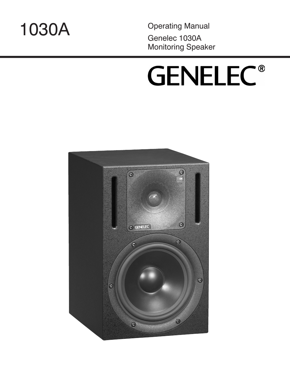 Genelec 1030A User Manual | 4 pages