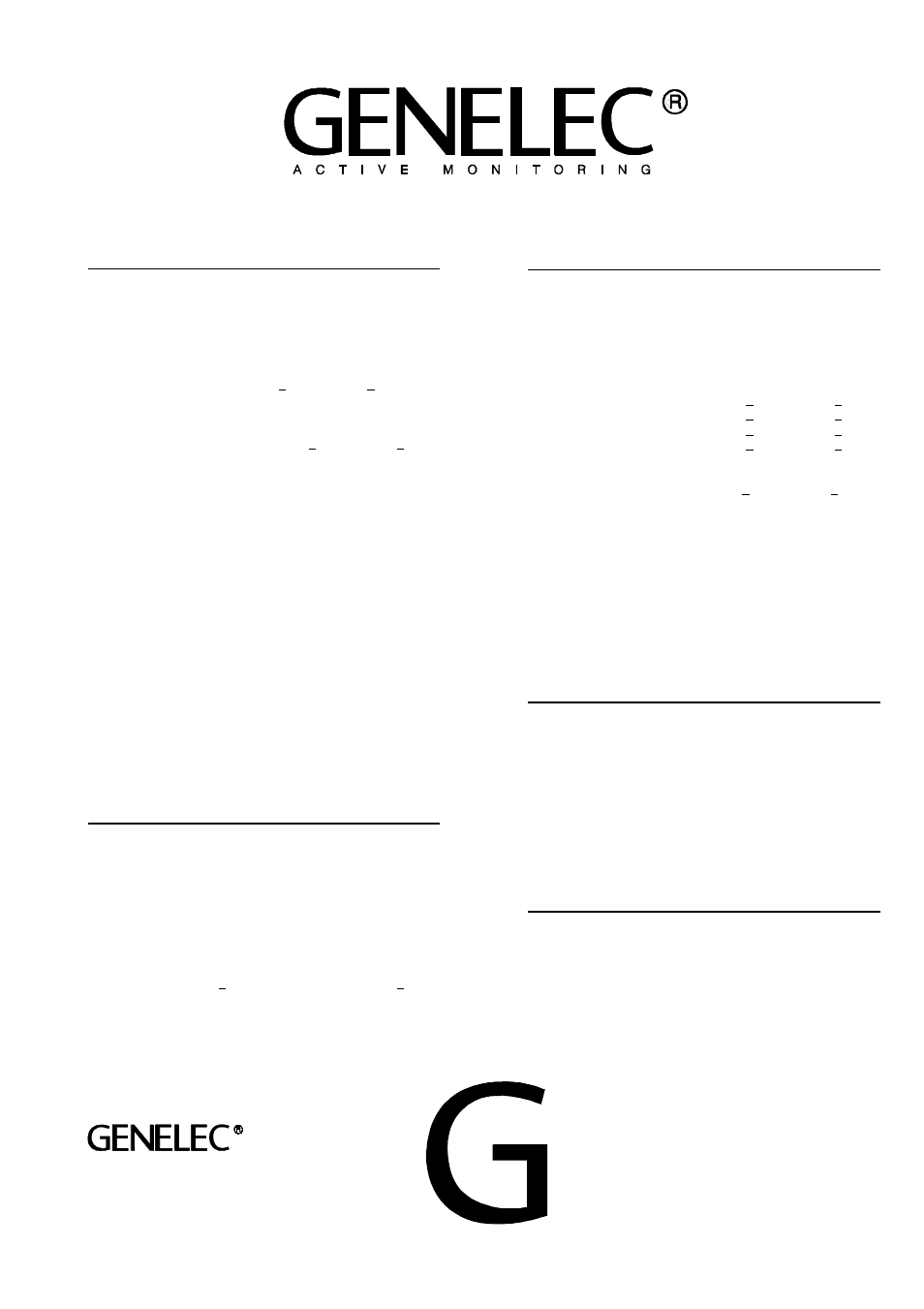 System, Crossover, Amplifier | Input, Output | Genelec 1094A User Manual | Page 8 / 8