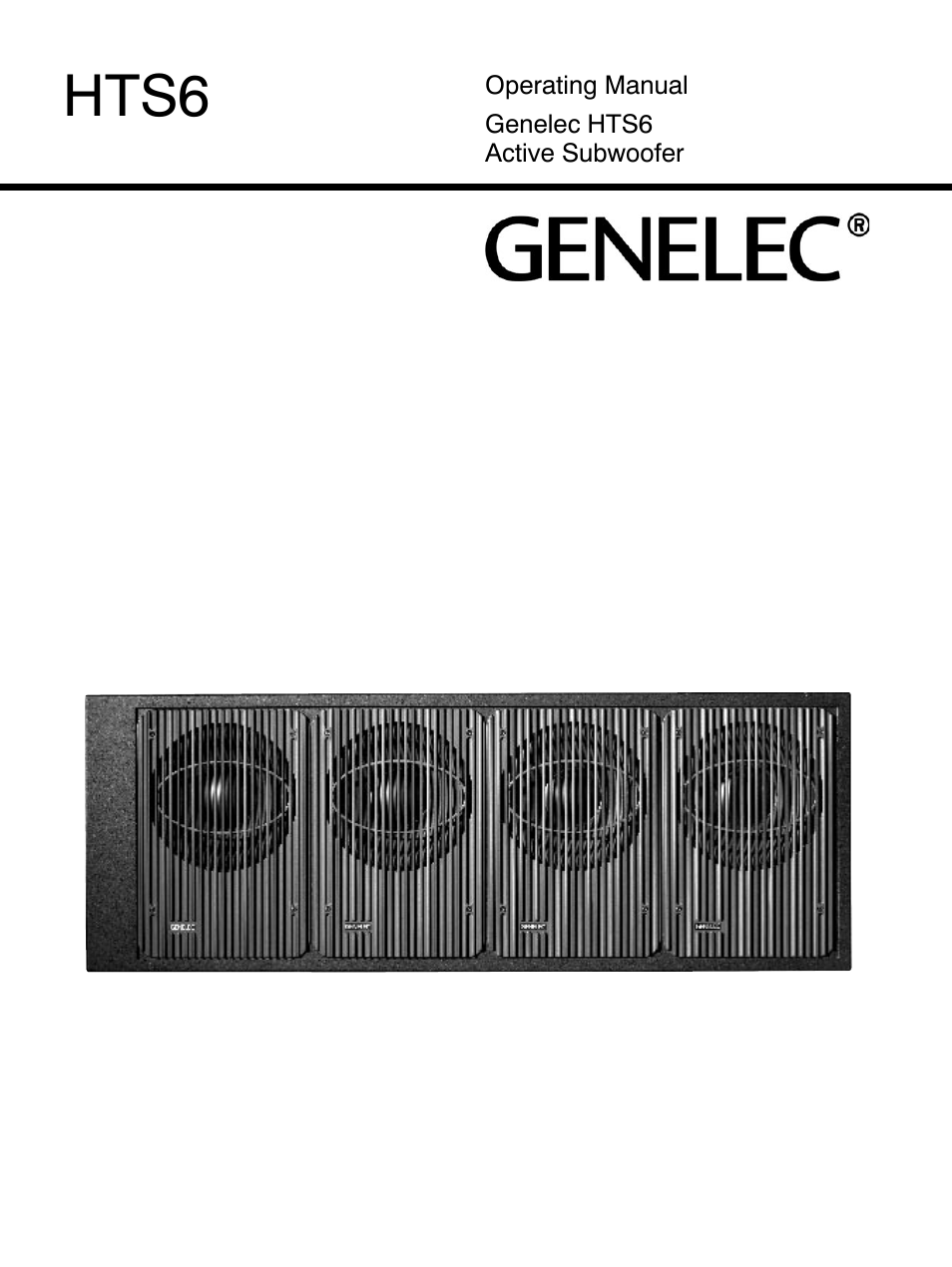 Genelec HTS6 User Manual | 6 pages