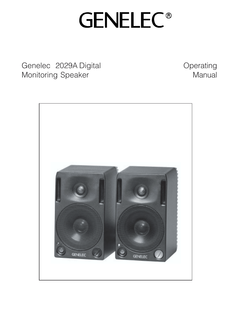 Genelec 2029A User Manual | 6 pages