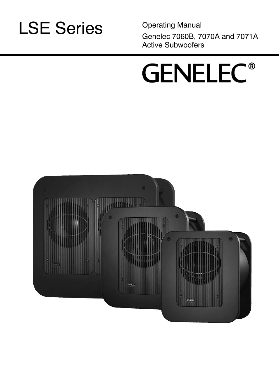 Genelec 7060B User Manual | 8 pages