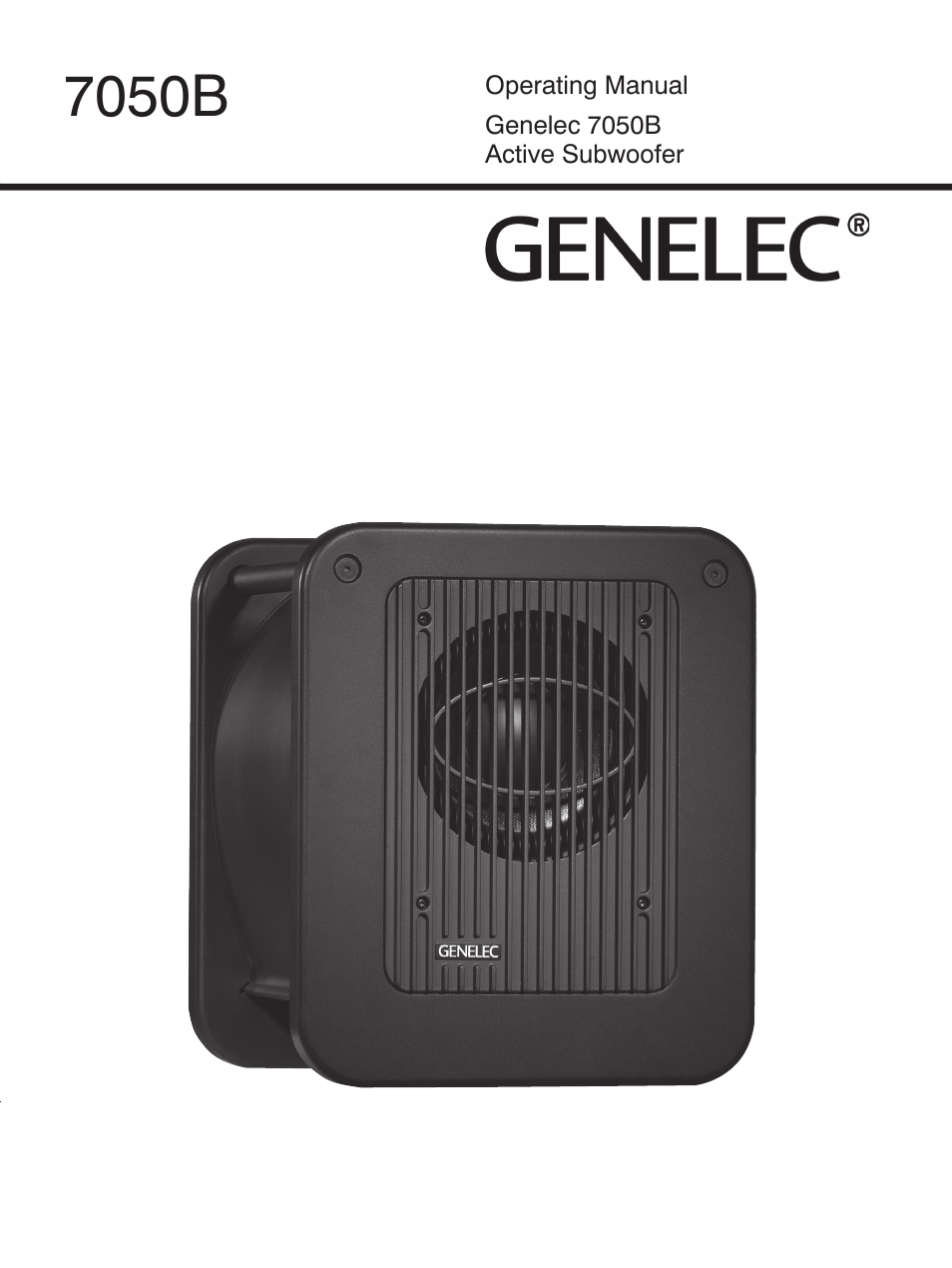 Genelec 7050B User Manual | 6 pages