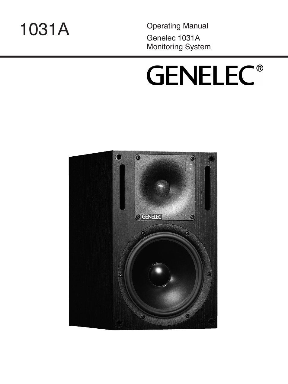 Genelec 1031A User Manual | 4 pages