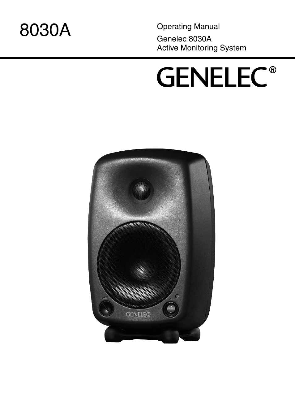 Genelec 8030A User Manual | 4 pages
