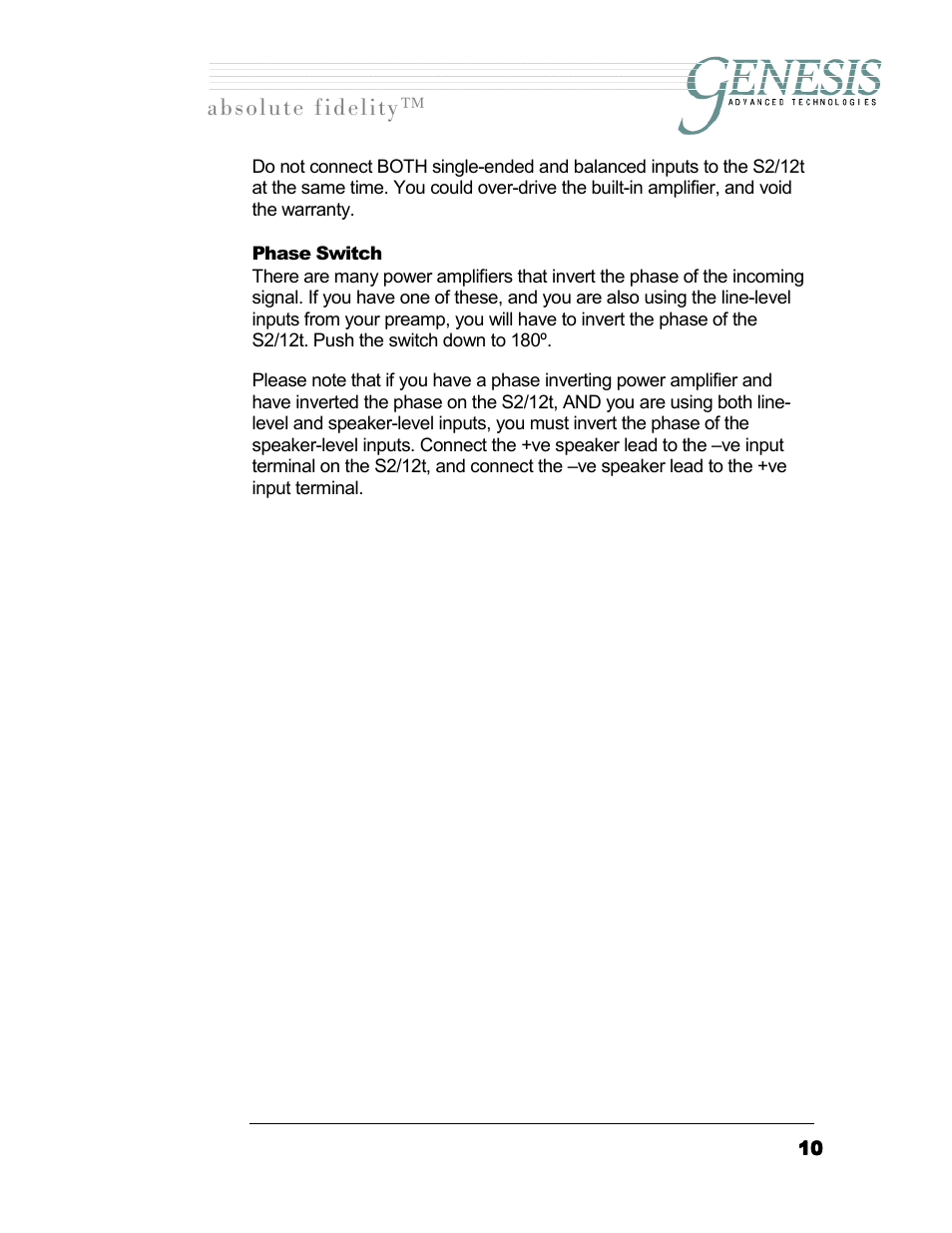 Phase switch, Hase, Witch | Длздмнй=сбзйдбну | Genesis I.C.E. 12t User Manual | Page 10 / 17