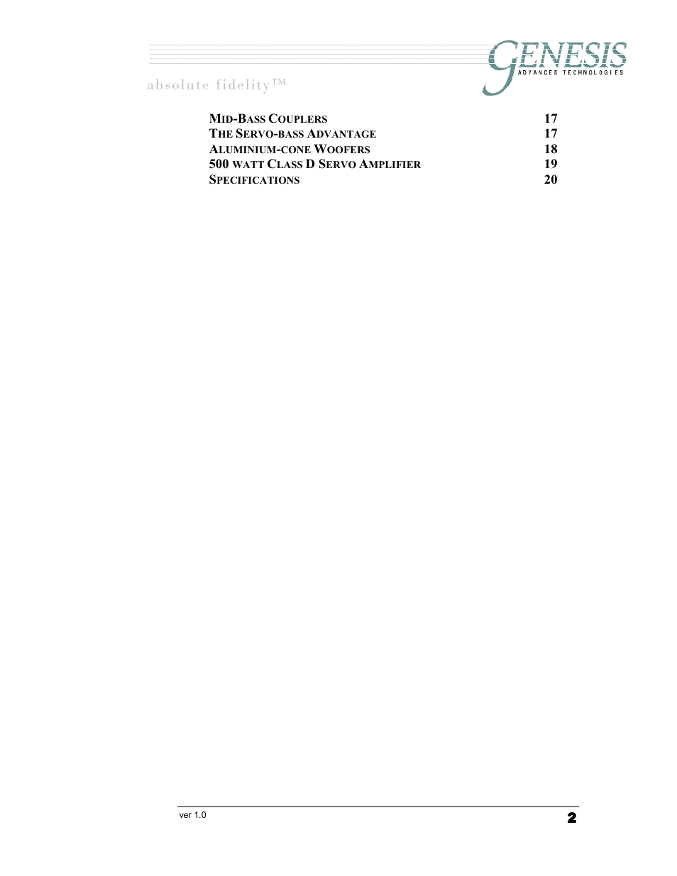 Длздмнй=сбзйдбну | Genesis I.C.E. Genesis 5.2 User Manual | Page 2 / 20