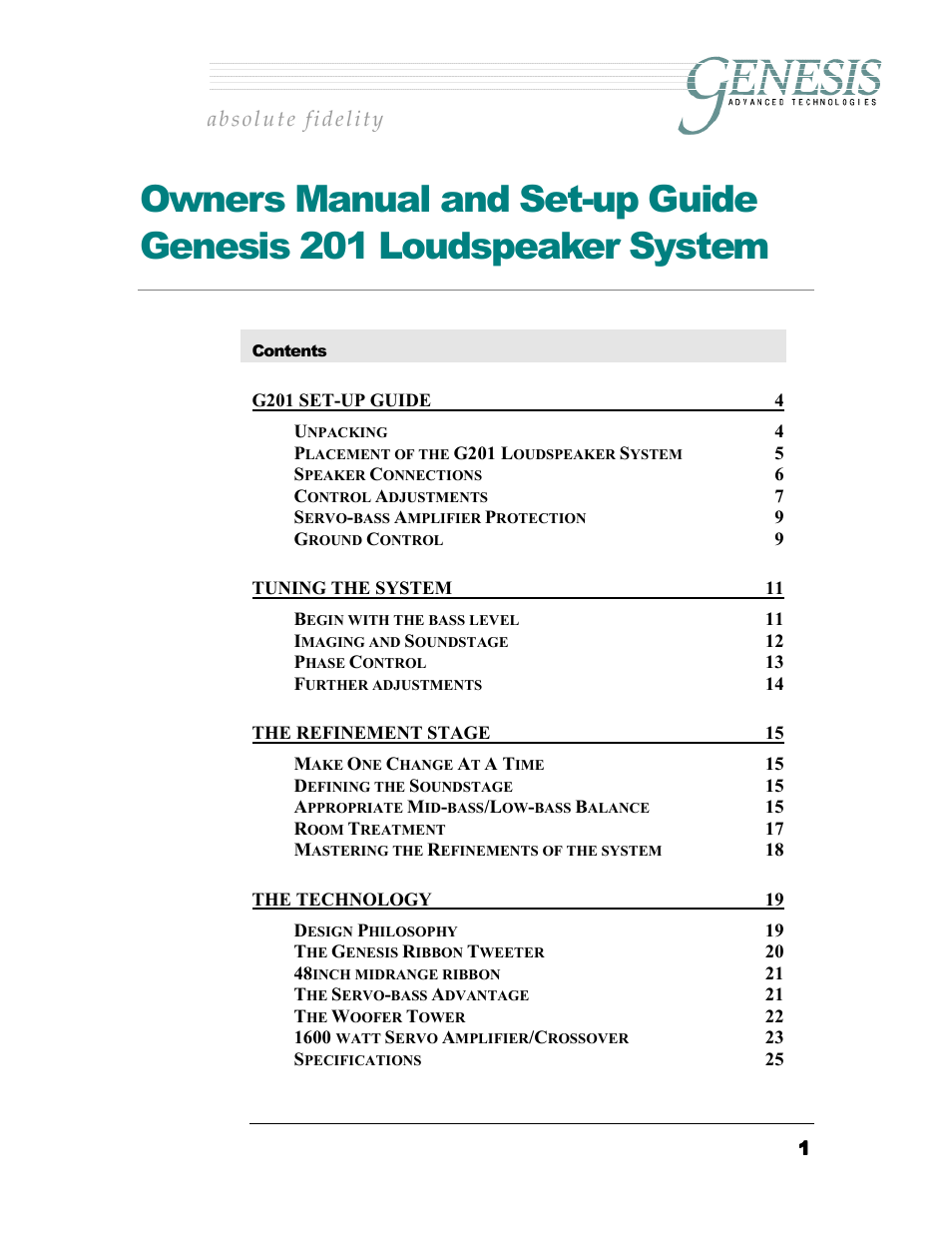 Genesis I.C.E. 201 User Manual | 25 pages