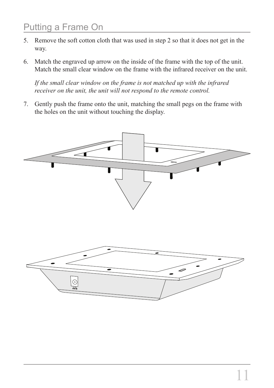 Putting a frame on | GPX PF728 User Manual | Page 11 / 16