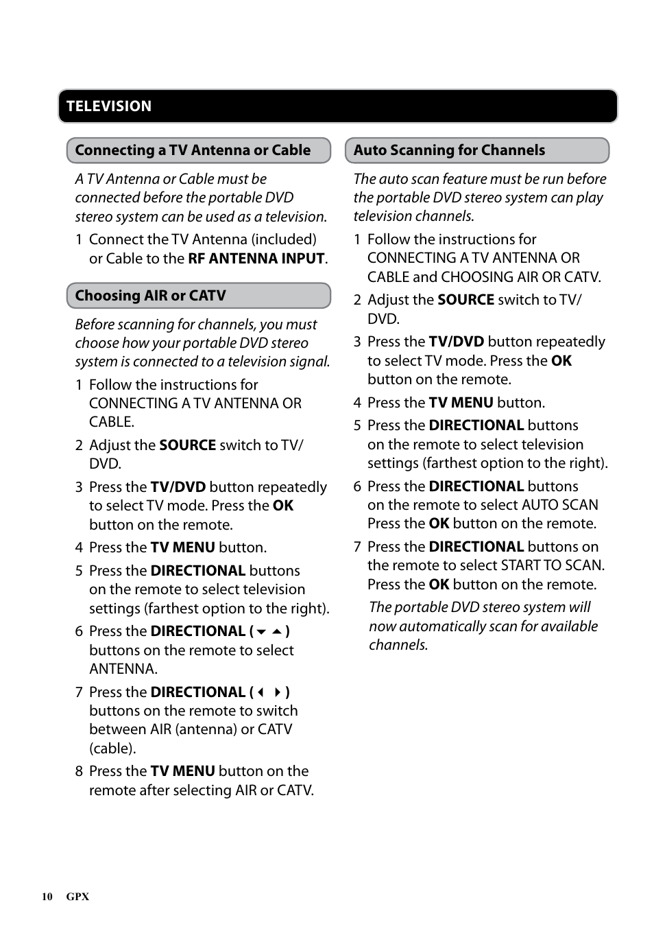 GPX BT780B User Manual | Page 10 / 16