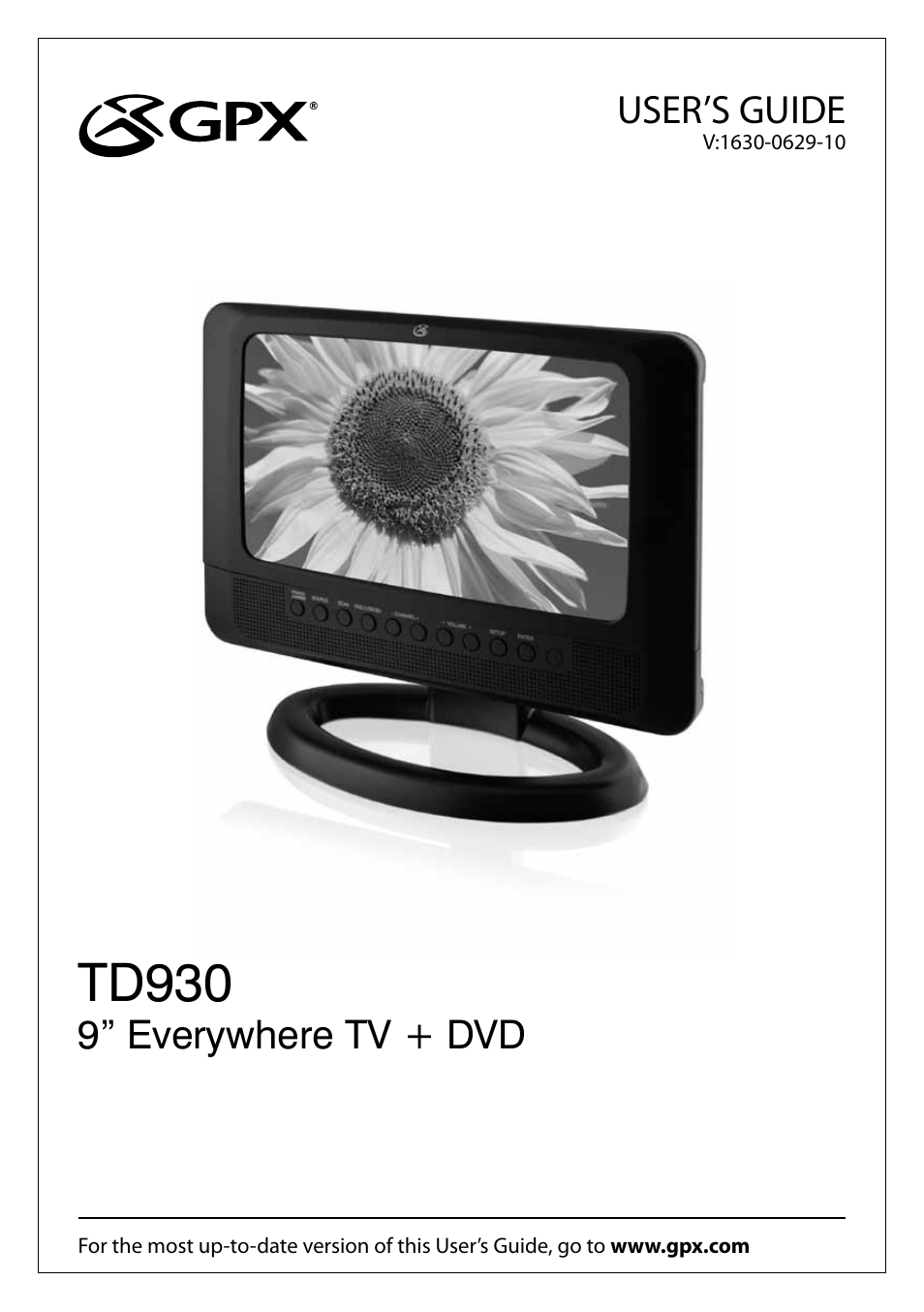 GPX TD930 User Manual | 16 pages