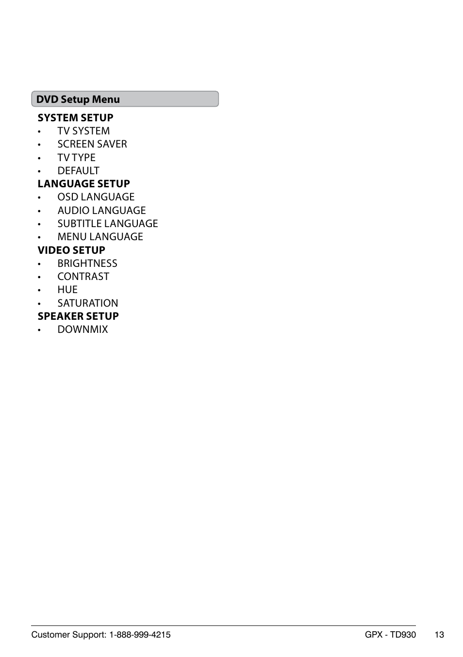 GPX TD930 User Manual | Page 13 / 16