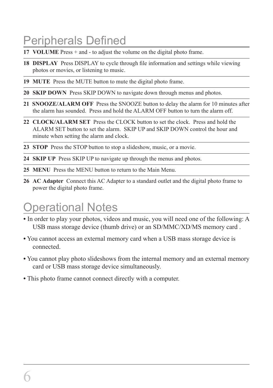 Peripherals defined | GPX PF707 User Manual | Page 6 / 8