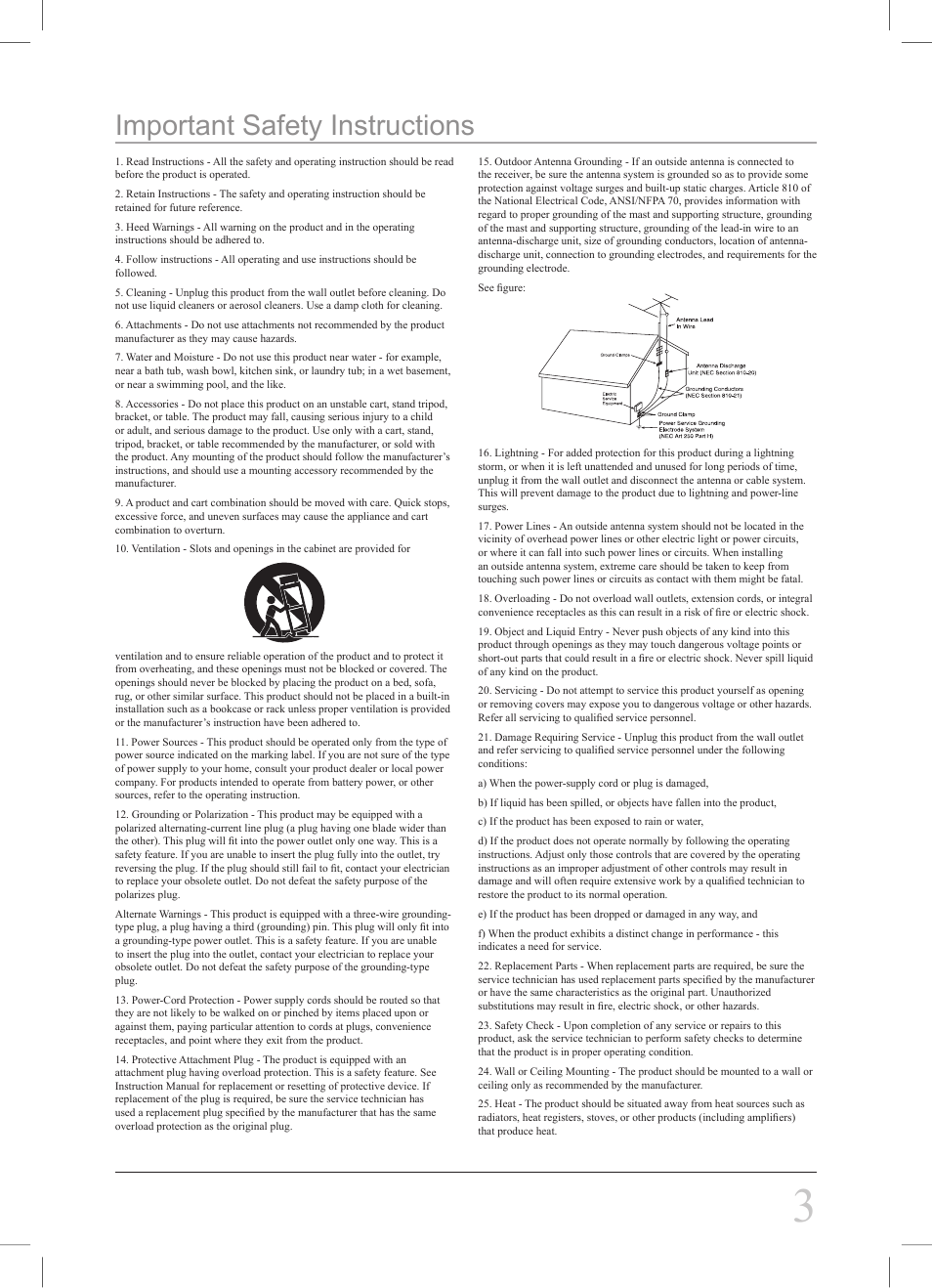 Important safety instructions | GPX PD708B User Manual | Page 3 / 16