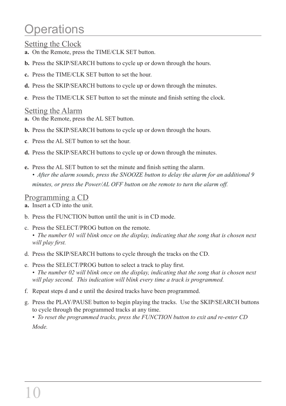 Operations | GPX HI2817 User Manual | Page 10 / 12