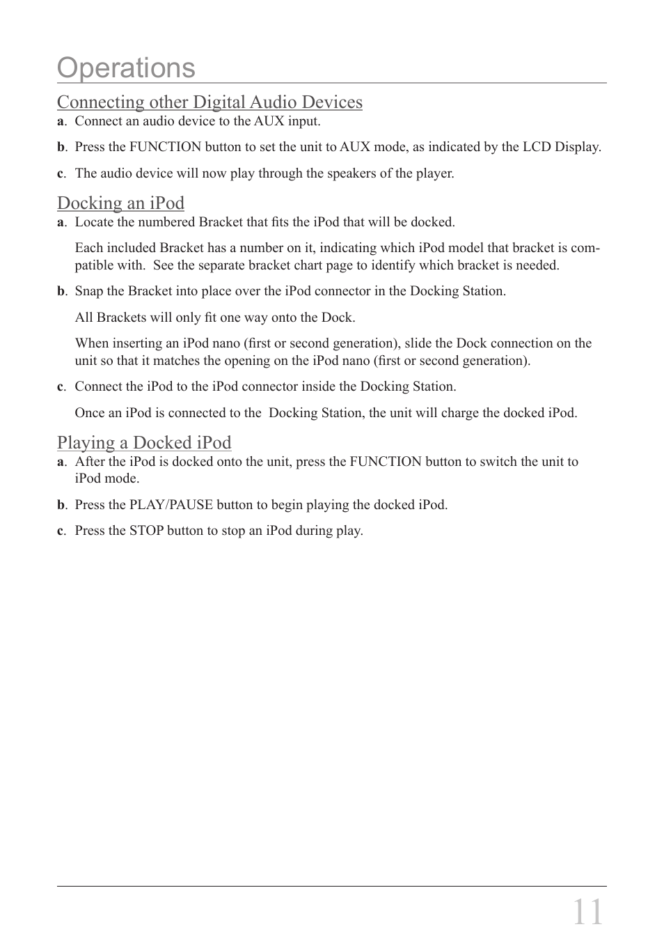 Operations | GPX HI2817 User Manual | Page 11 / 12