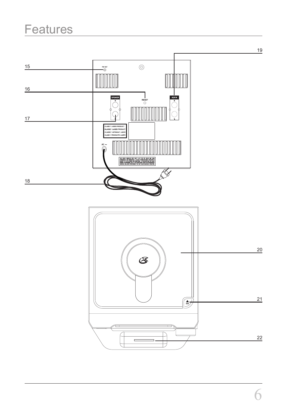 Features | GPX HI2817 User Manual | Page 6 / 12