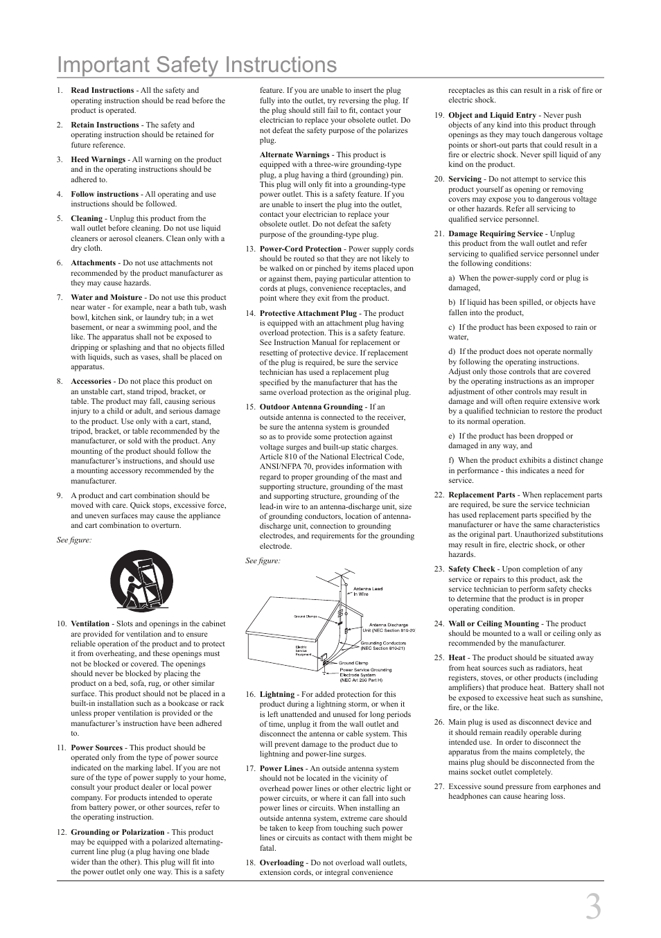 Important safety instructions | GPX PD808B User Manual | Page 3 / 24