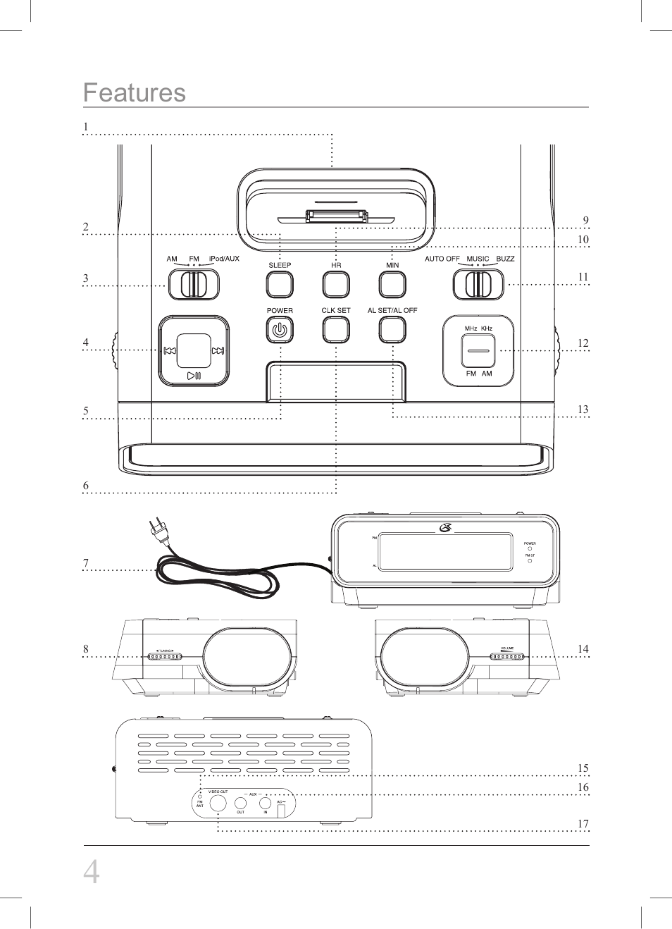 Features | GPX CI188W User Manual | Page 4 / 8