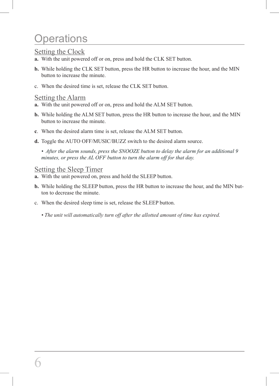 Operations | GPX CI188W User Manual | Page 6 / 8