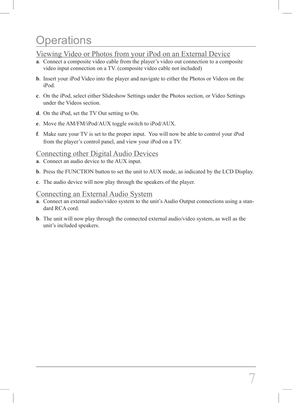 Operations | GPX CI188W User Manual | Page 7 / 8