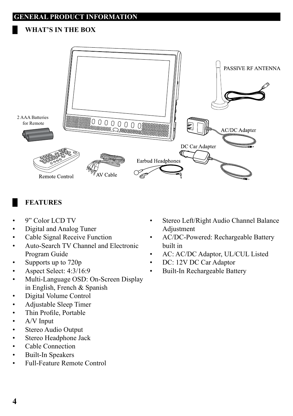 GPX TL909 User Manual | Page 4 / 12