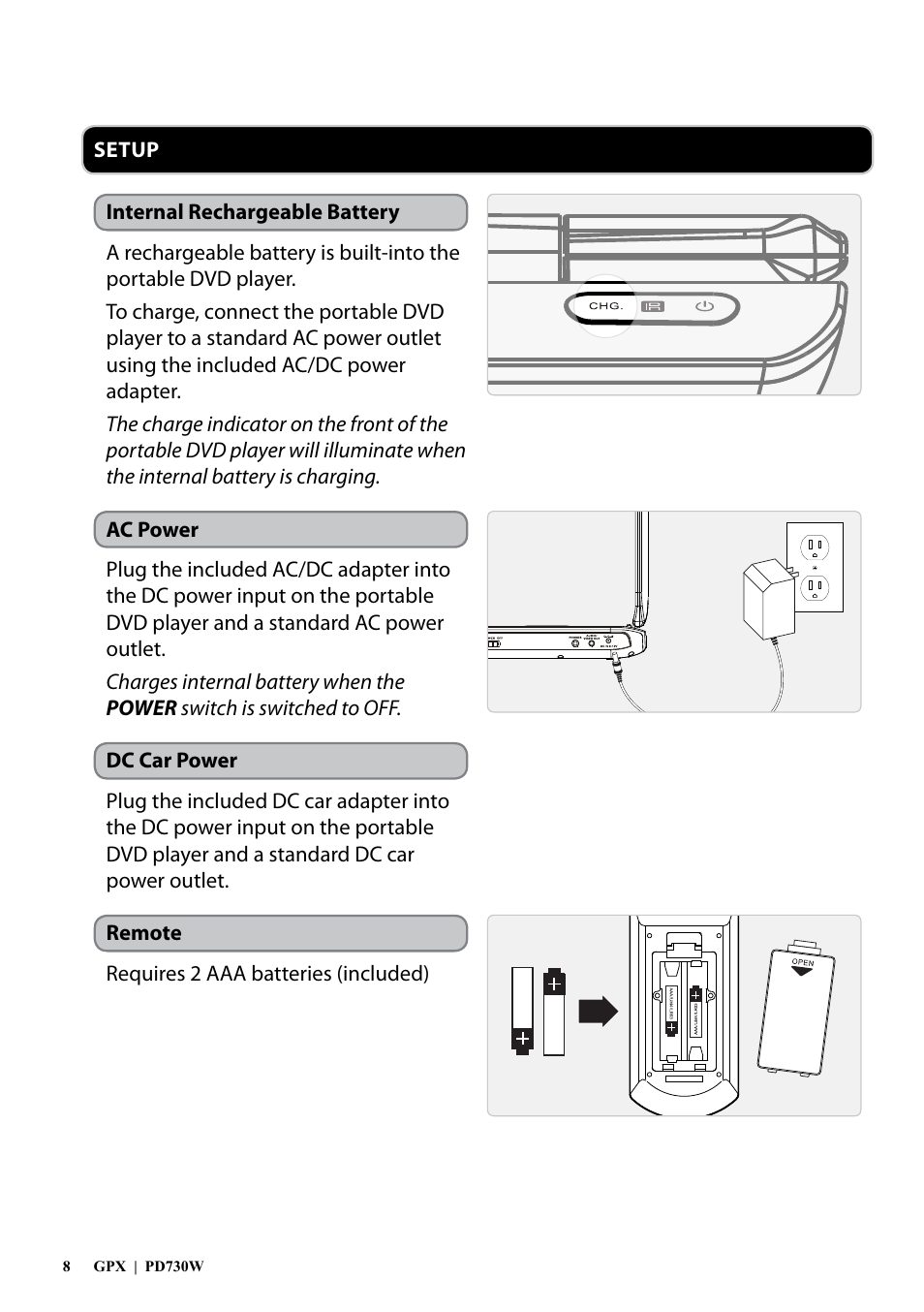 GPX PD730W User Manual | Page 8 / 12