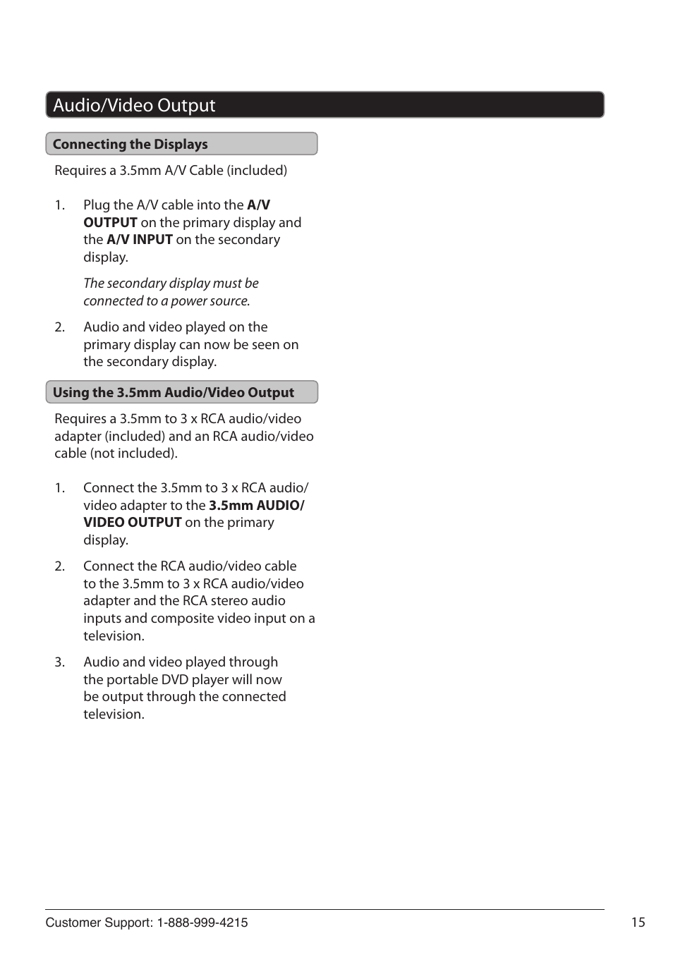 Audio/video output | GPX ONNPD7711B User Manual | Page 15 / 16