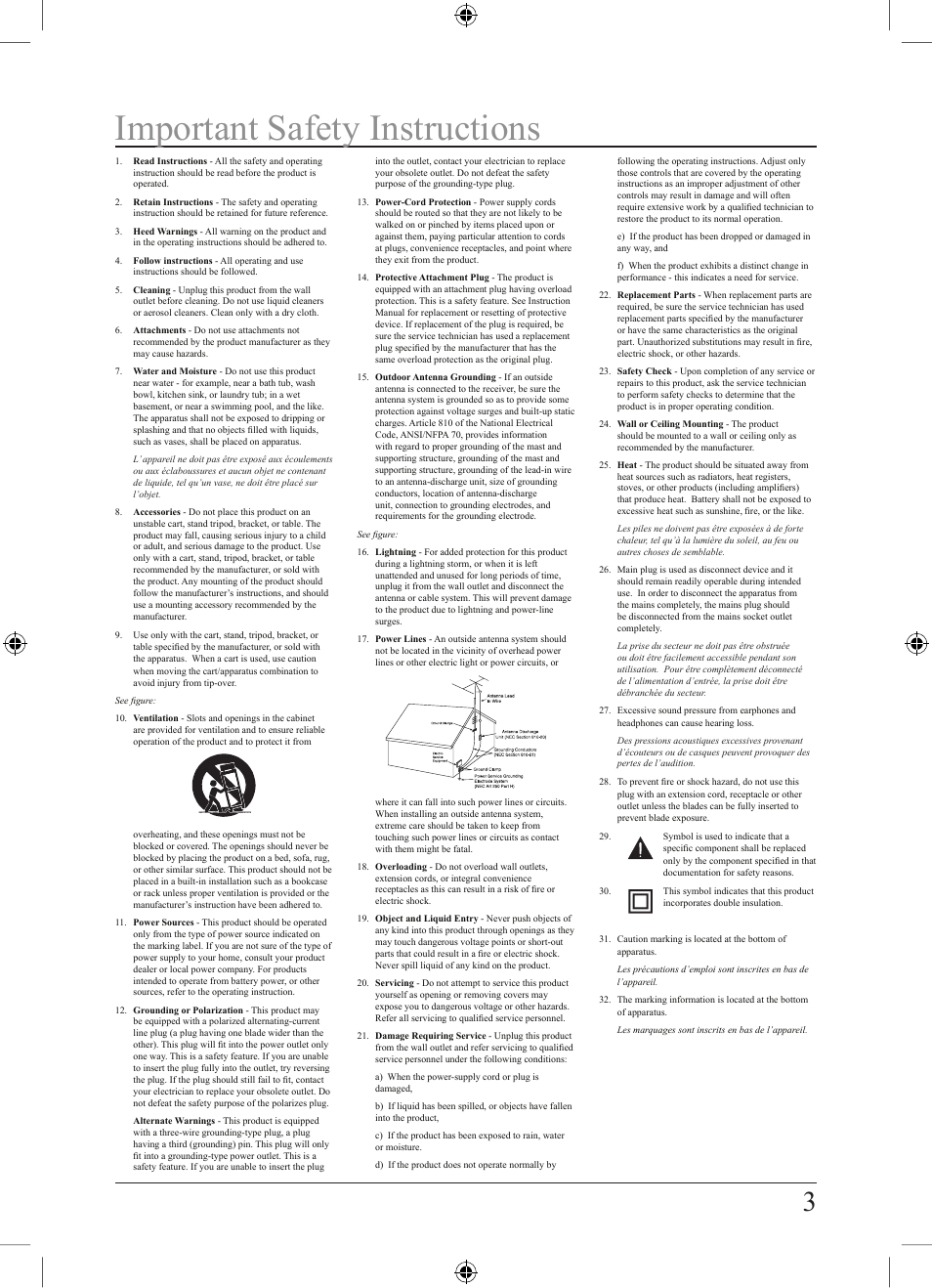 Important safety instructions | GPX HM109B User Manual | Page 3 / 8