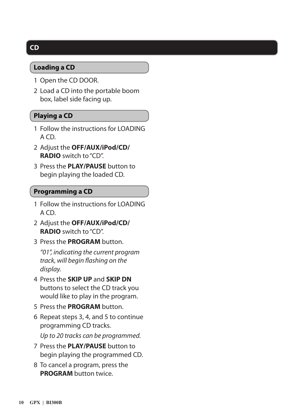 GPX 0650-1120-09 User Manual | Page 10 / 12