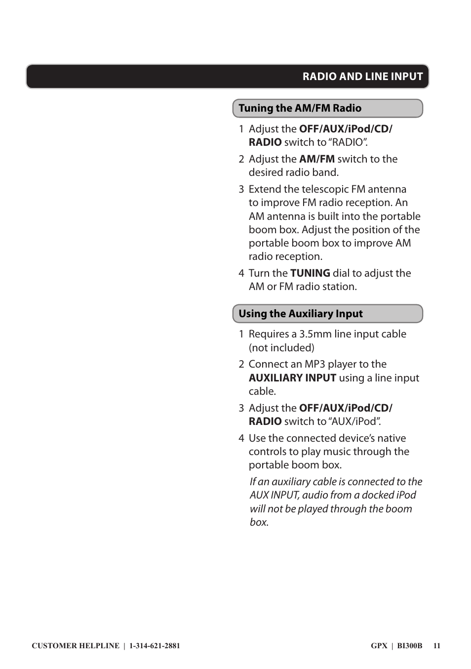 GPX 0650-1120-09 User Manual | Page 11 / 12