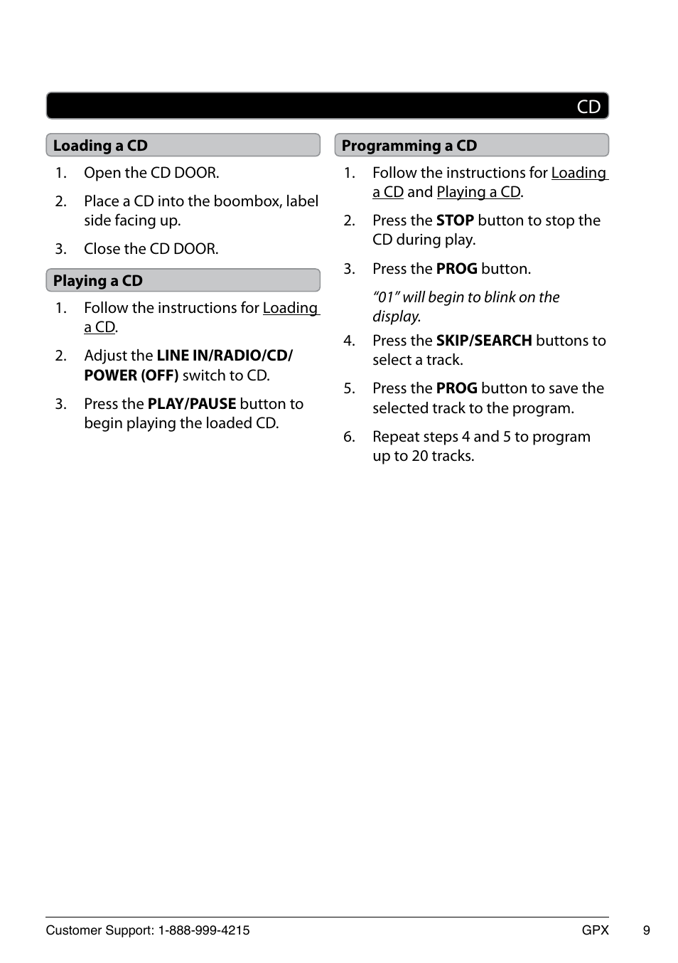 GPX 1509-0601-10 User Manual | Page 9 / 12