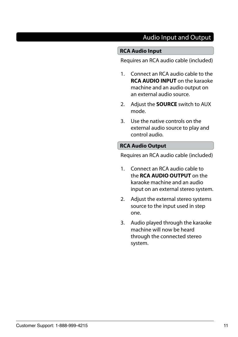 Audio input and output | GPX JM250S User Manual | Page 11 / 12