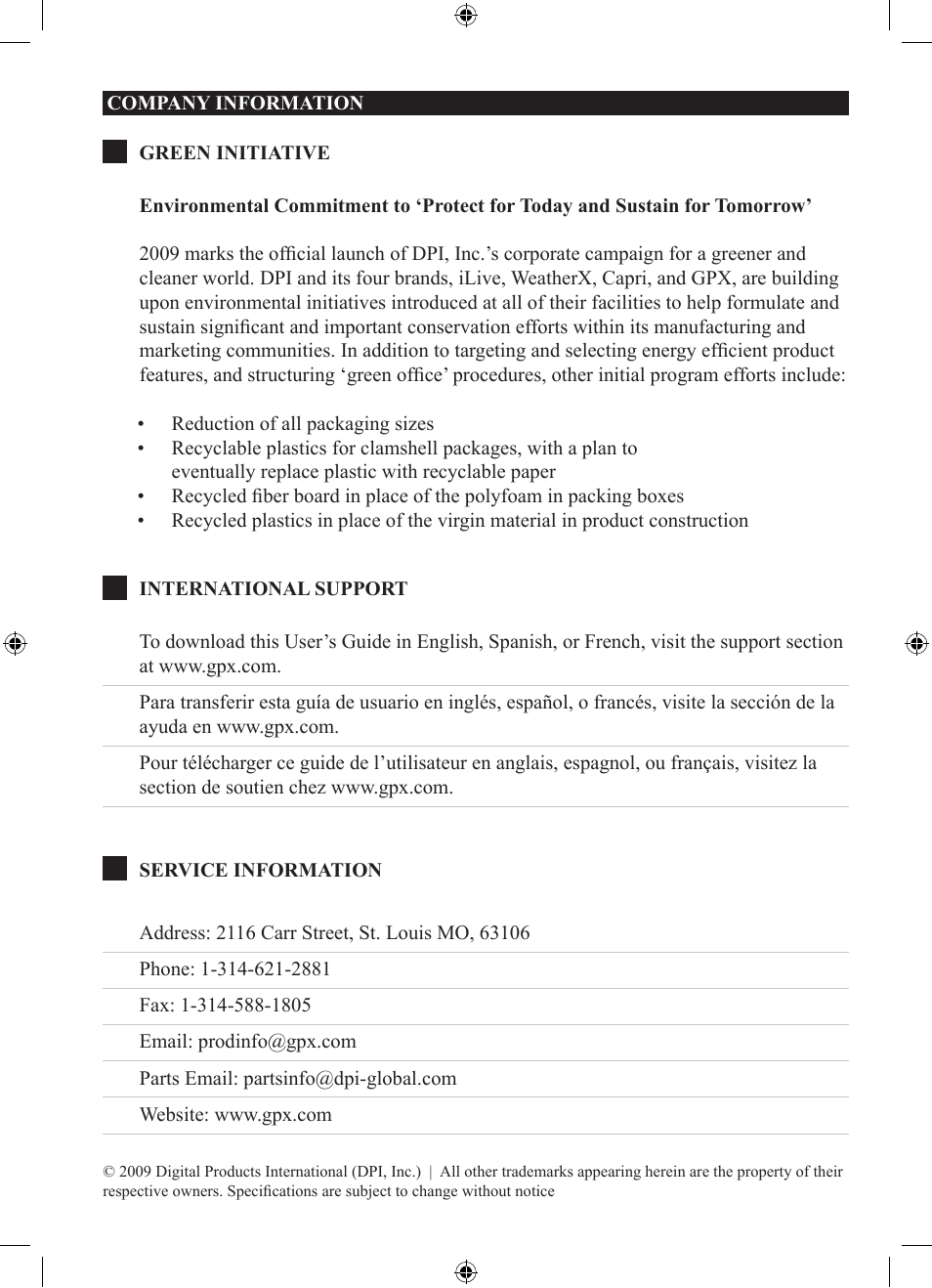 GPX BC219B User Manual | Page 12 / 12