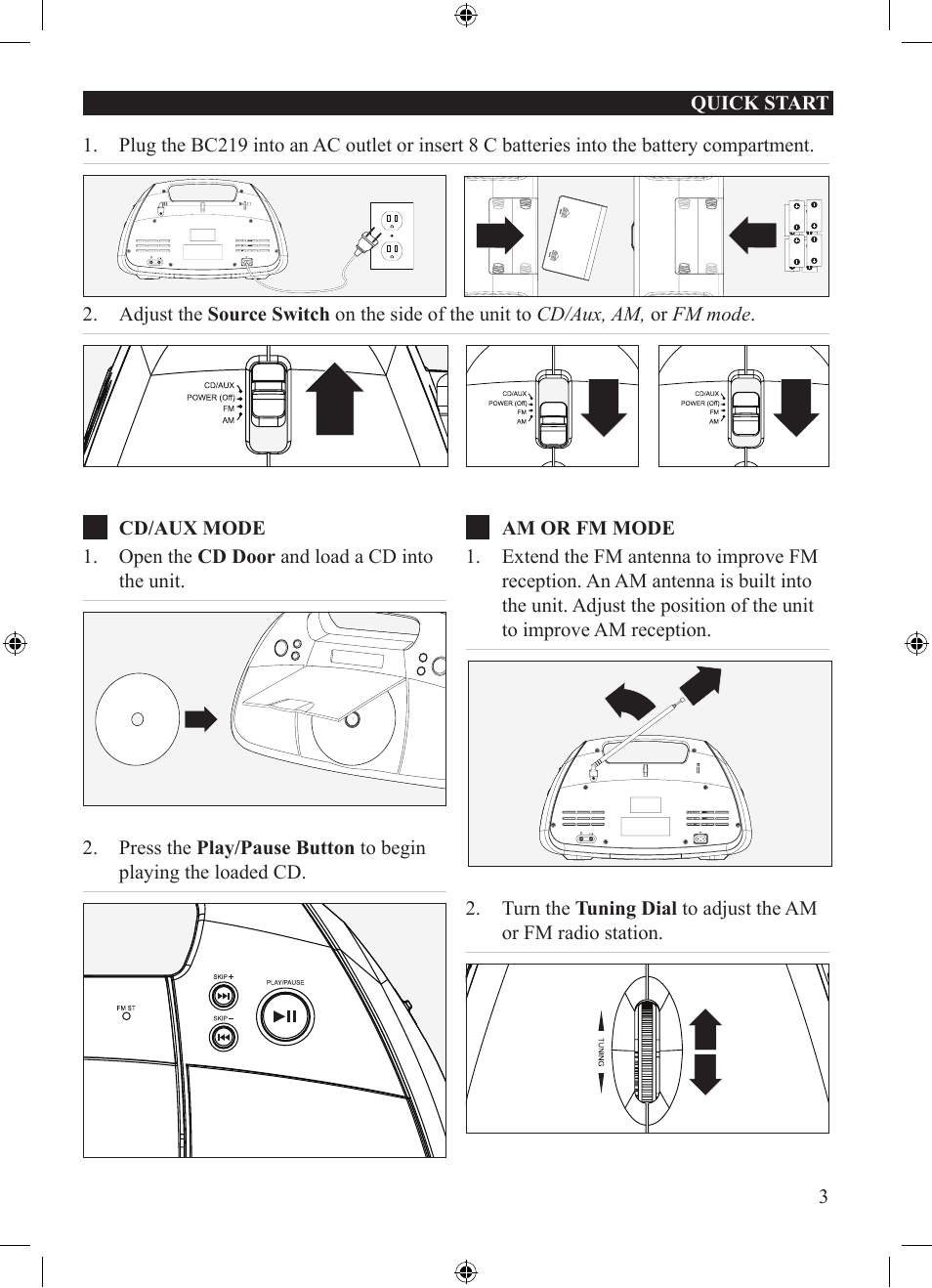 GPX BC219B User Manual | Page 3 / 12