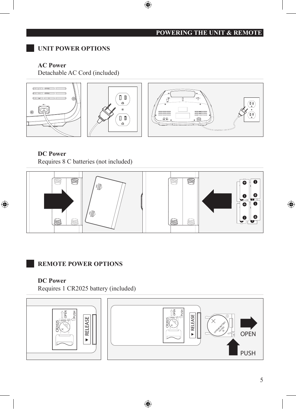 Push open | GPX BC219B User Manual | Page 5 / 12