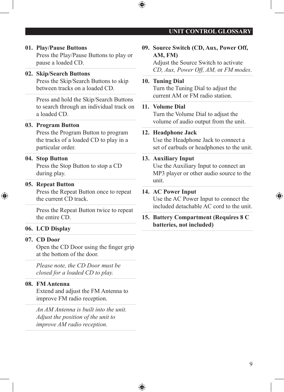 GPX BC219B User Manual | Page 9 / 12
