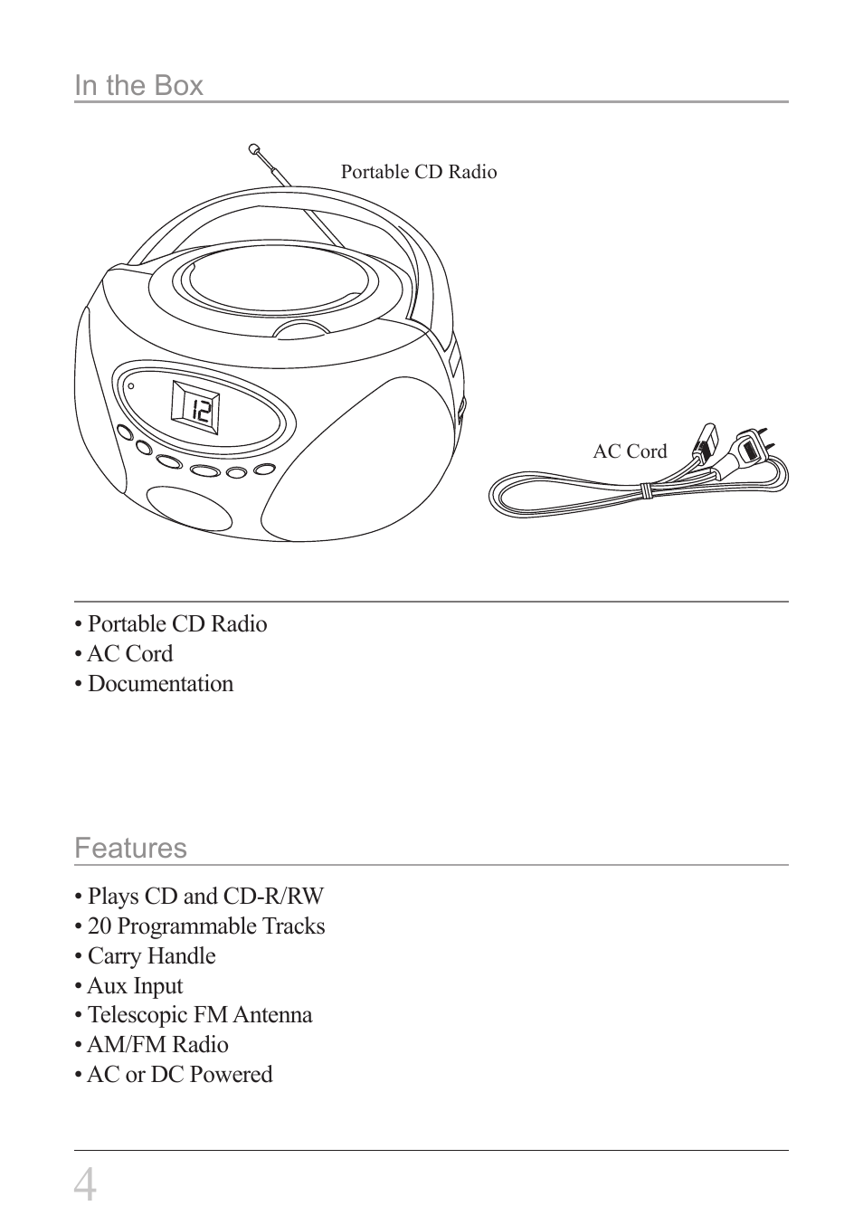 GPX BC118B User Manual | Page 4 / 12