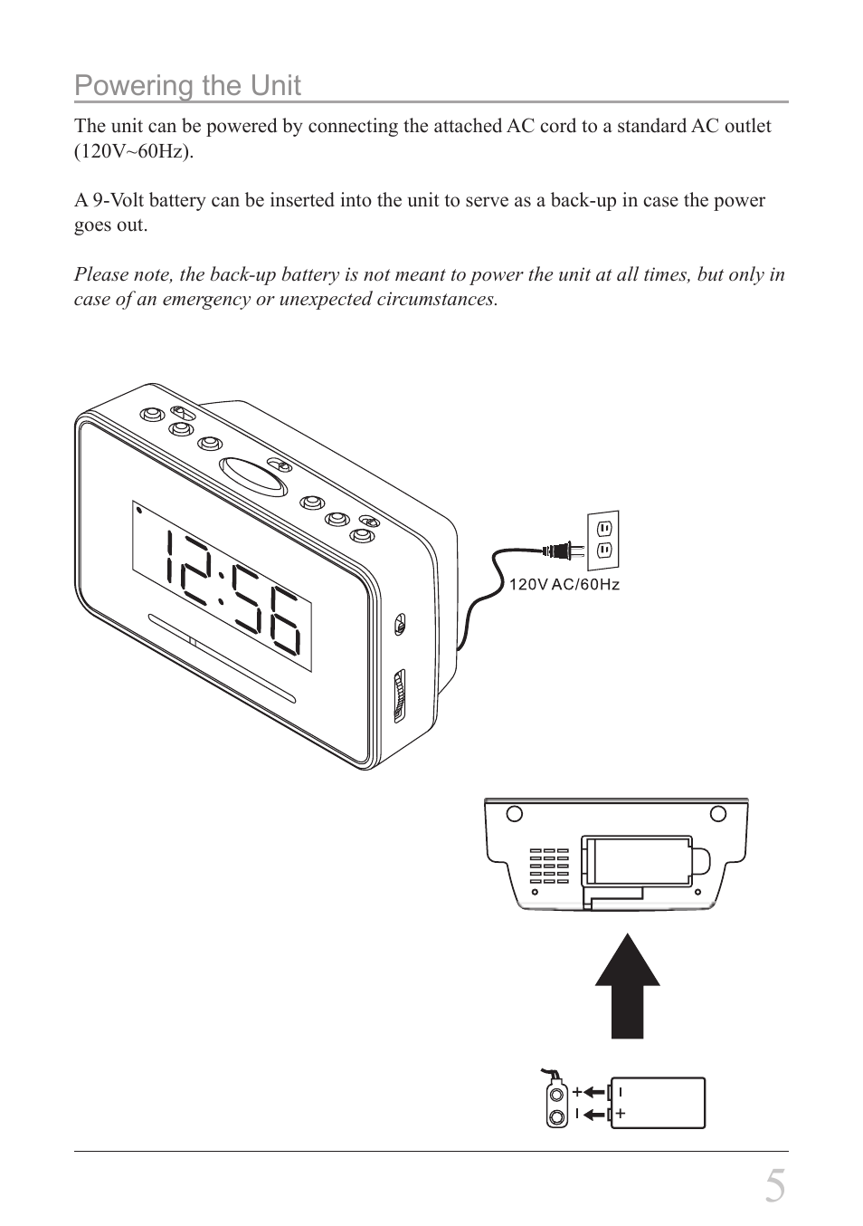 Powering the unit | GPX C308S User Manual | Page 5 / 12