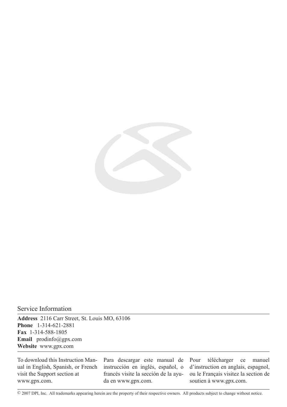 GPX KL858S User Manual | Page 20 / 20