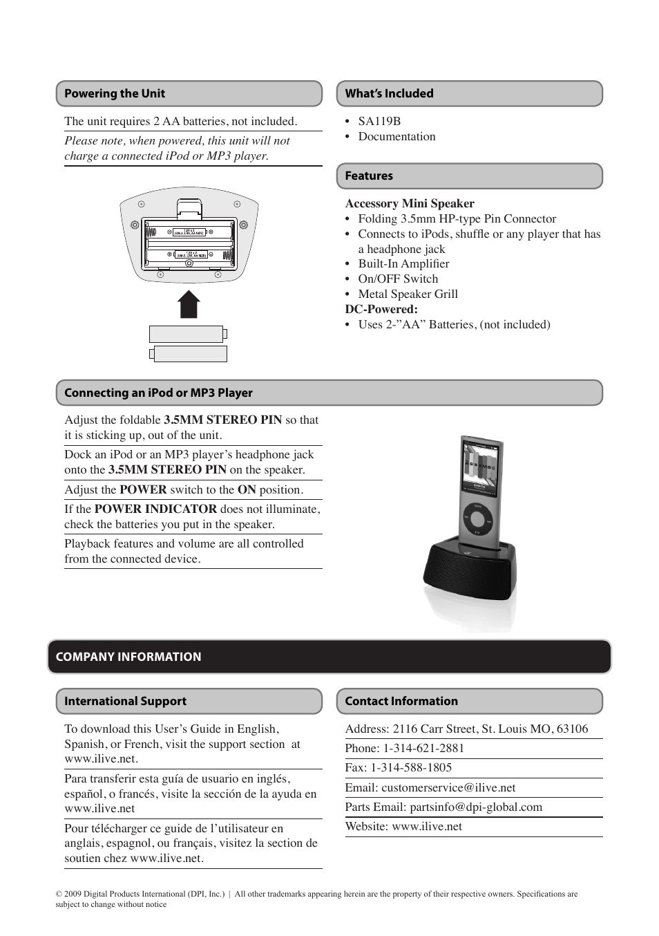 GPX SA119B User Manual | Page 2 / 2