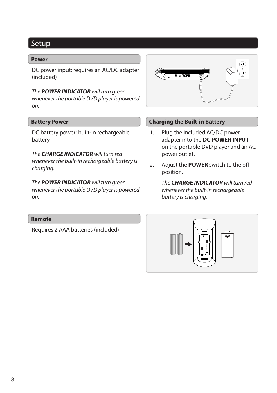 Setup | GPX PD701 User Manual | Page 8 / 12