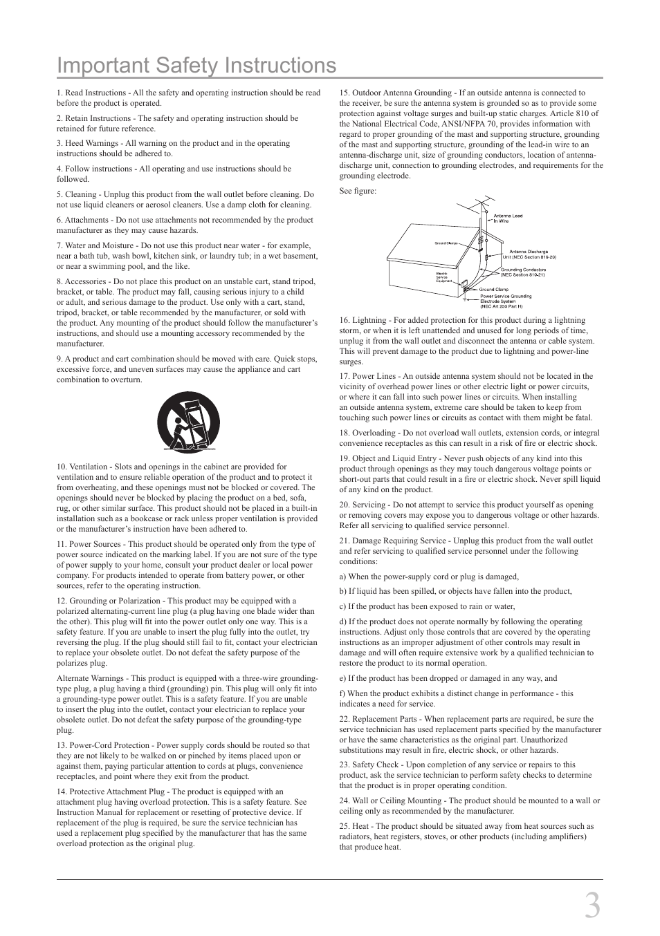 Important safety instructions | GPX SA308S User Manual | Page 3 / 8