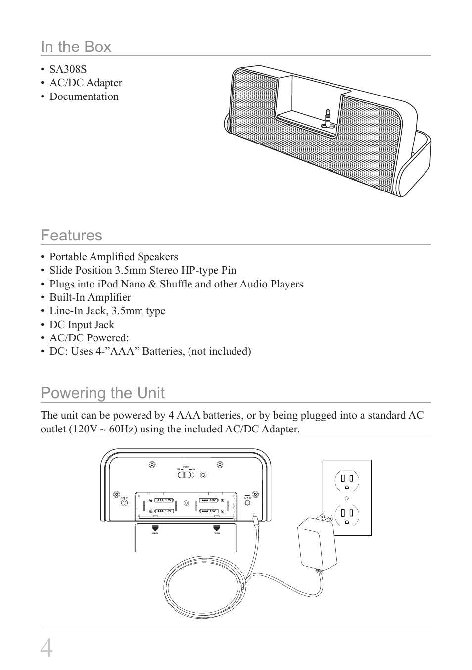 GPX SA308S User Manual | Page 4 / 8