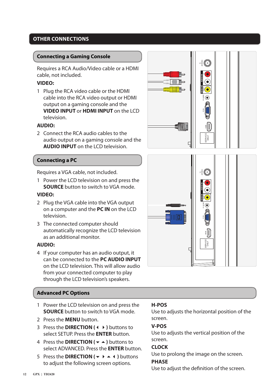 GPX TD2420 User Manual | Page 12 / 16