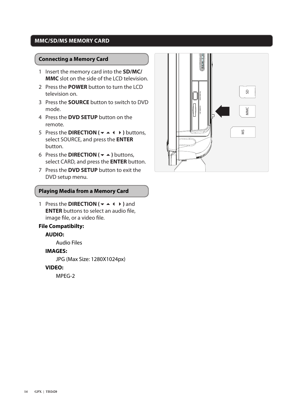 GPX TD2420 User Manual | Page 14 / 16