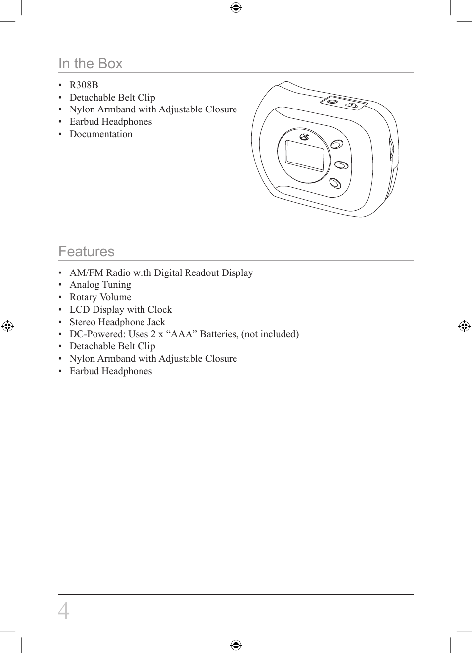 GPX R308B User Manual | Page 4 / 8