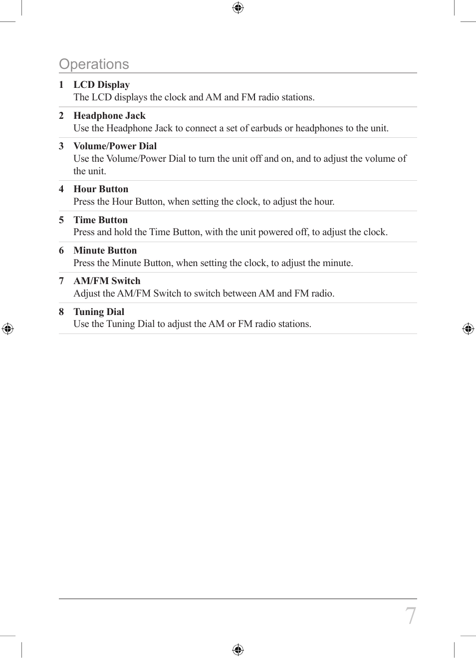 Operations | GPX R308B User Manual | Page 7 / 8