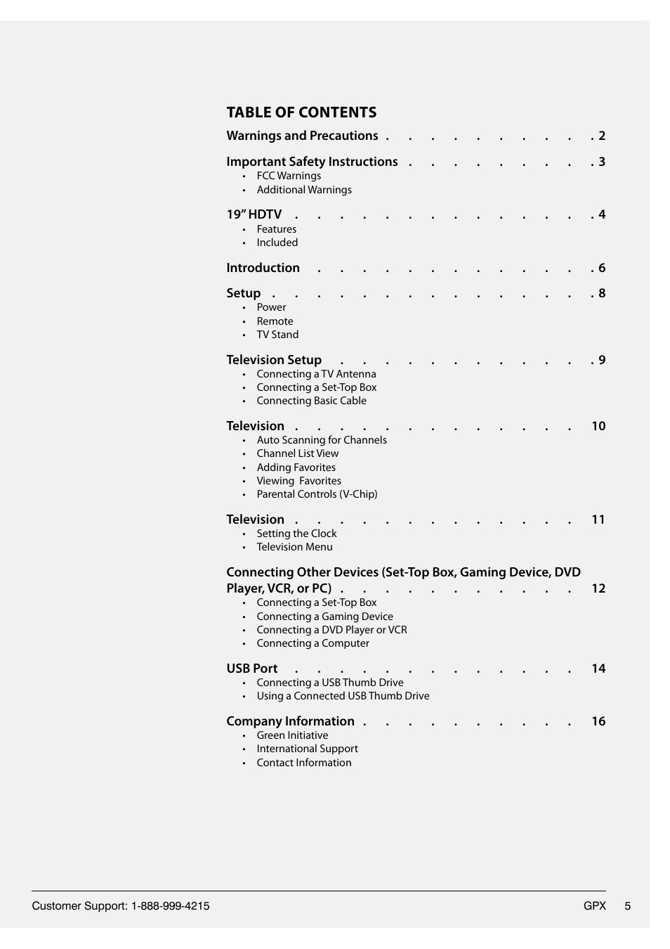 GPX TL1920 User Manual | Page 5 / 16