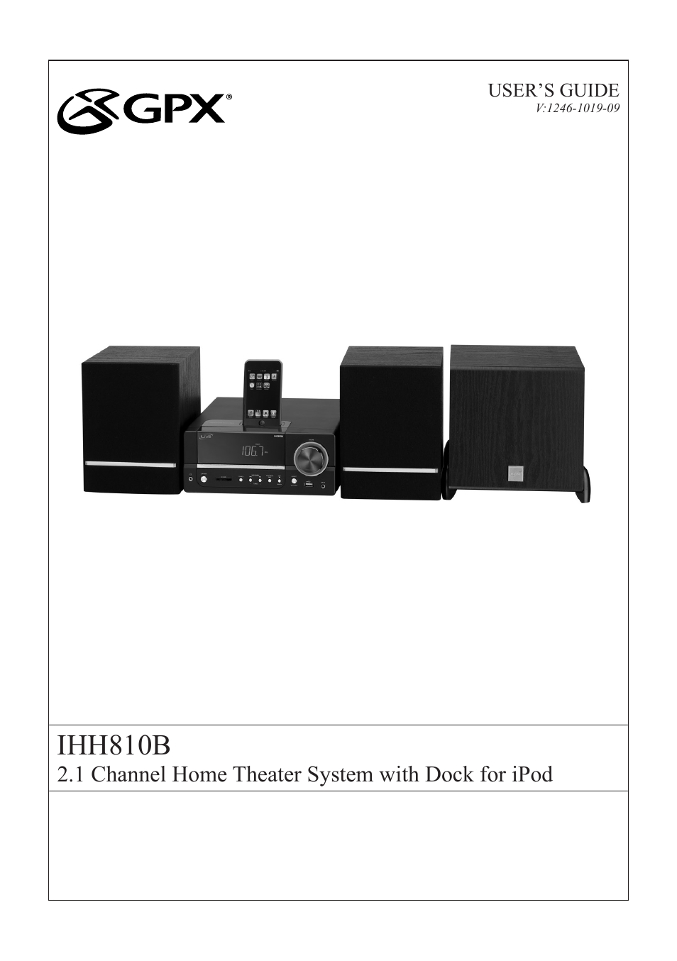 GPX IHH810B User Manual | 20 pages